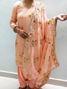 Heavy Work Patiala Kurta Set For Women