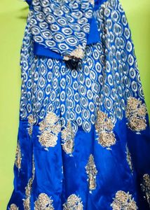 Navy Blue Lahenga Without  Blouse Stitch