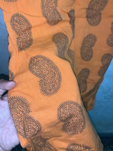 V Neck Orange Kurti