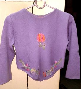 Lavender Cropped Sweater 💜🌸
