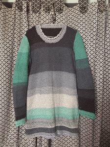 Striped Knit Cardigan Sweater