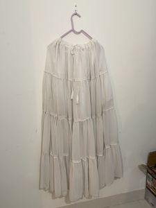 White Flowy maxi Skirt