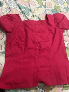 Pink Button-Down Top