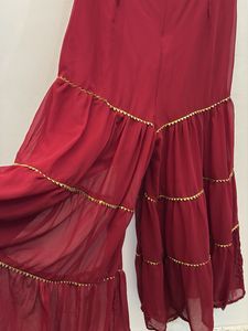 Maroon Embellished Kurta