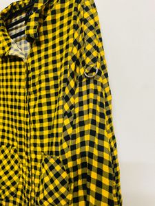 Yellow and Black Plaid Shirt