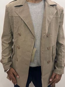 Stylish Tan Trench Coat L SIZE