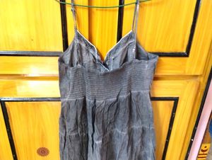 Gray Tiered Sleveless Stylish Maxi Dress