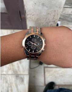 Men's TEESORT Silver & Rose Gold Watch