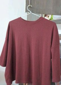 Burgundy T-Shirt Made In Korea