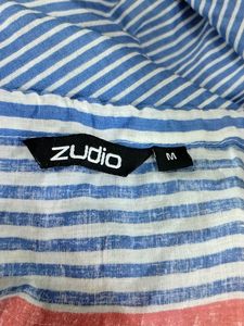Zudio Blue Printed Sleeveless Dress (Women)