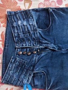 Dark Blue High Waist Denim Jeans