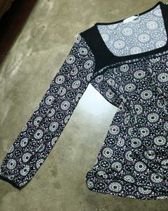 Patterned Long Sleeve Top