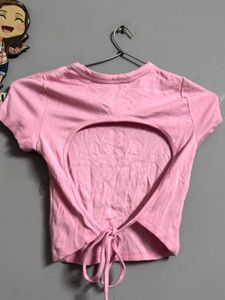 Pink &#39;Little Things&#39; Graphic Crop Tee