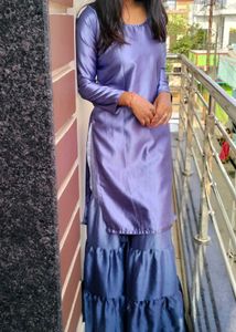 Beautiful Backless Dori Design Kurti &amp; Gharara Set