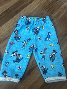 Warm Blue Sweatshirt Sweatpants Cap N Bib Set