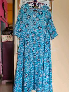 Blue Floral Print Kurti