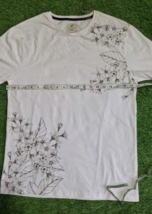 Brand New White Floral Print T-Shirt