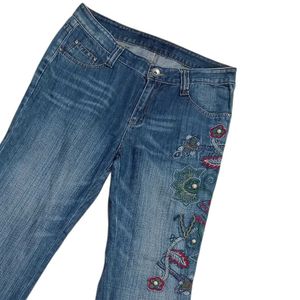 Embroidered Y2K Low Waist Denim Jeans
