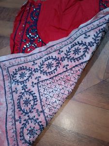 Neck Embroidery Patch Red N Blue Colour