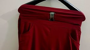 Red Ruffle One-Shoulder Top With Match Pants💞
