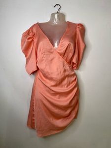 Sexy Satin Peach Dress