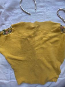 Yellow Embroidered Sweater