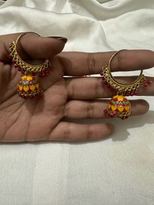 Auth Meenakari Jhumkas