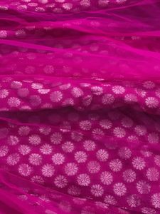 Beautiful Net Kurti With Brocade Lining And V Neck
