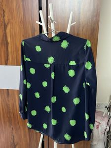 Navy &amp; Green Polka Dot Shirt