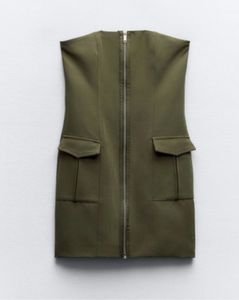 Chic Olive Green Mini Dress