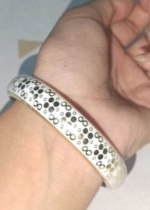 Elegant Gold &amp; White Patterned Bangle (Any 1)
