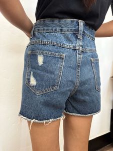 Distressed Denim Shorts
