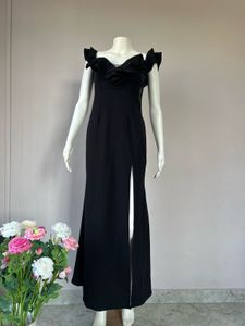 Black Front Slit Gown