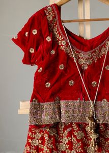 Red bridal Embroidered Lehenga Choli
