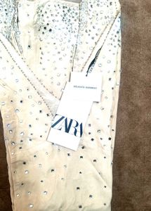 Zara Short Dress With Rhinestone
