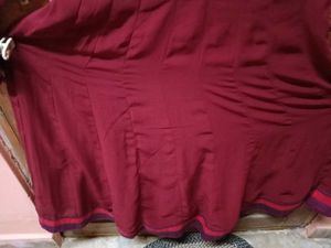 GentlyUsedElegant MaroonShiffonGeorget LongKurtaSe