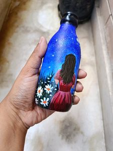 Handpainted Girl Art Bottle