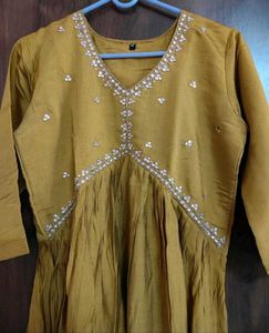 Mustard Yellow Naira Cut Dress