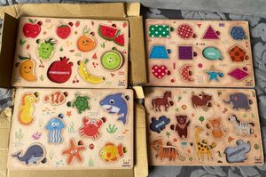 Set Of 4 Wooden Board Shapes