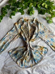 Soft Surroundings Women’s Tie-Dye Embroidered Top