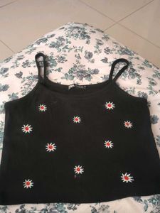Zara Black Floral Tank Top
