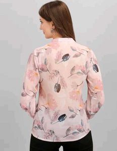 Floral Print Semi Transparent Top