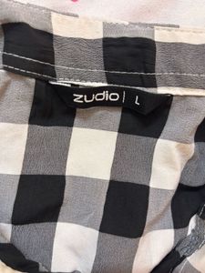 Black and White Gingham Button Up