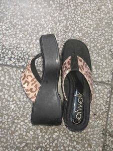 Leopard Print Platform Sandals