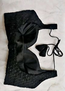 Black Sequin Sleevless  Blouse