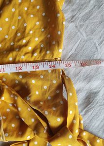 Yellow Polka Dot Wrap Top