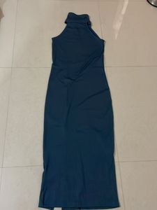 Chic Blue Bodycon Midi Dress