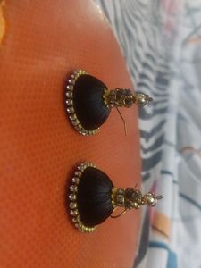 Beautiful Handmade Jhumka Black Colour