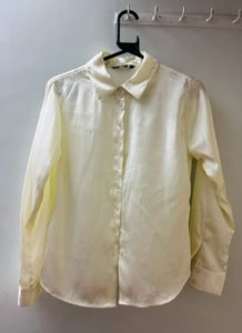 Satin White Shirt-L
