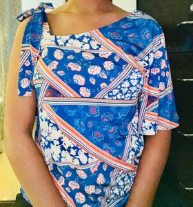Blue Patterned Top